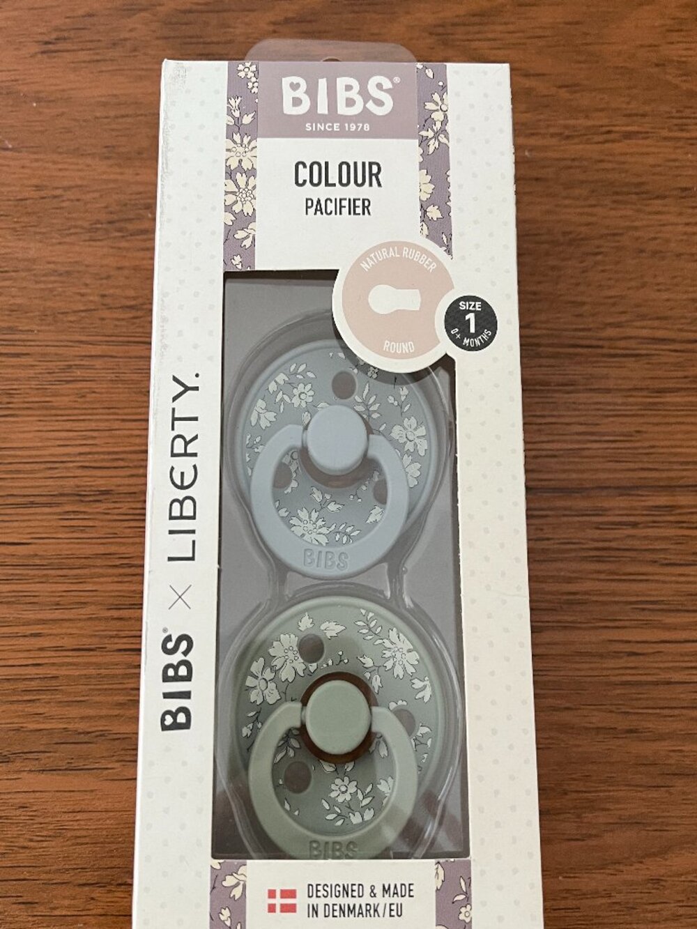 BiBs x Liberty Pacifier - Set of 2 - Blue & Green - Newborn